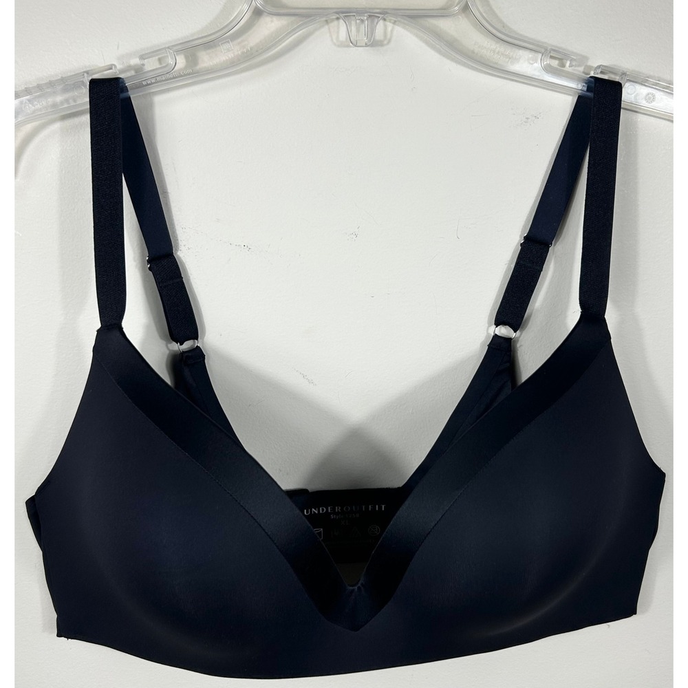 Underoutfit Bra Sz XL Black The Satin Grace Adjustable Supportive Breathable